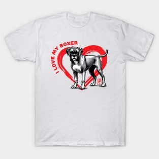 I Love My Boxer - I Love my dog - Balanced dog T-Shirt